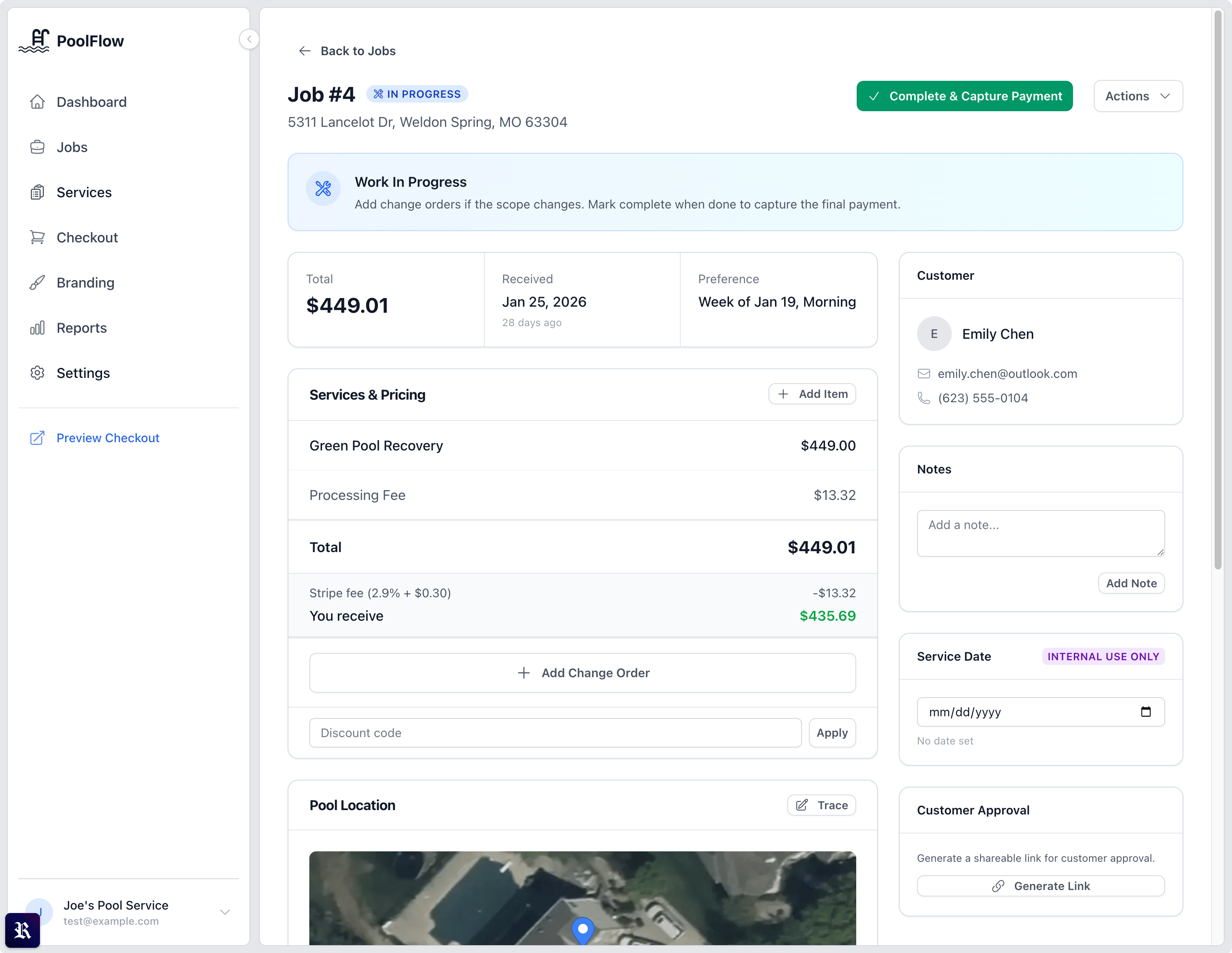 Job details in your dashboard